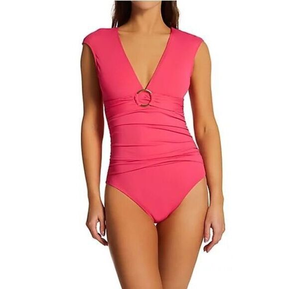 NEW. Bleu Rod Beattie cap sleeve one piece. 10. Retails $139 - Picture 1 of 5